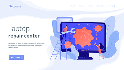 Image showing Computer service concept landing page.