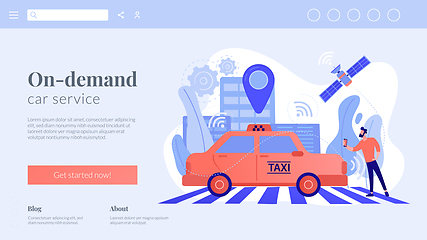 Image showing Autonomous taxi concept landing page.