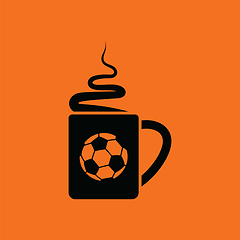 Image showing Football fans coffee cup with smoke icon