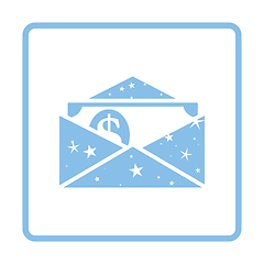 Image showing Birthday gift envelop icon with money  