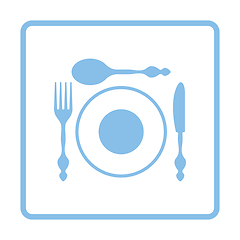 Image showing Silverware and plate icon 