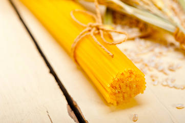 Image showing organic Raw italian pasta and durum wheat