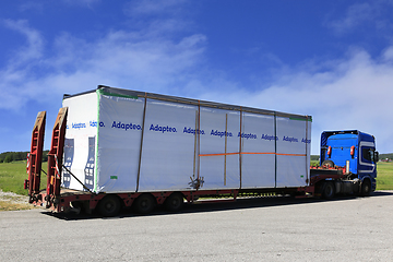 Image showing Oversize Load Transport of Prefabricated House Module