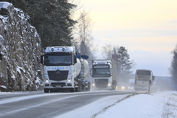 Image showing Truck Traffic in Winter