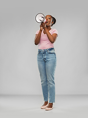 Image showing african american woman over grey background