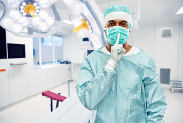 Image showing indian male doctor or surgeon over operating room