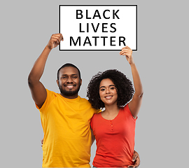 Image showing african couple with black lives matter banner