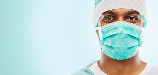 Image showing indian male doctor or surgeon in protective wear