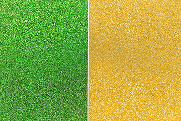 Image showing green and golden glitters or sequins backgrounds