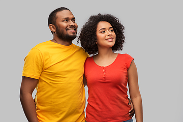 Image showing happy african american couple hugging