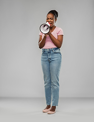 Image showing african american woman over grey background