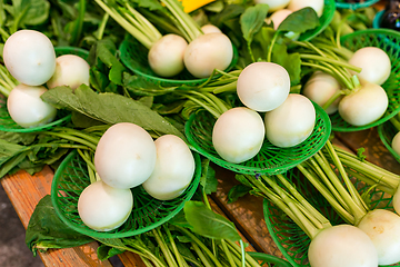 Image showing White radish in market