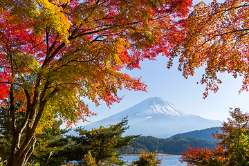 Image showing Lake and Fujisan in autumn