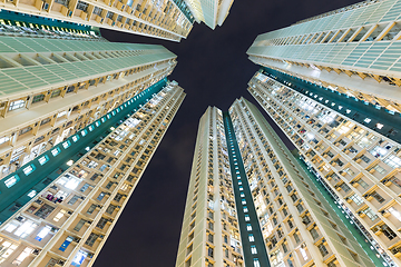 Image showing Residential building to the sky at night