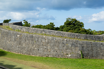 Image showing Exterior of Stone brick wall 