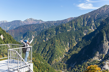 Image showing Woman enjoy travel to tateyama mountain range