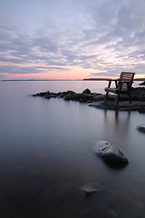 Image showing Sunset by the lake