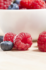Image showing raspberry and blueberry