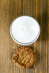 Image showing milk glass and cookies