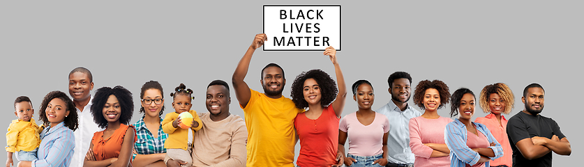 Image showing african people with black lives matter banner