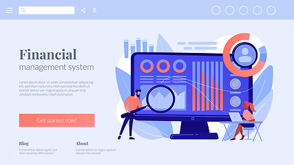 Image showing Financial management system concept landing page.