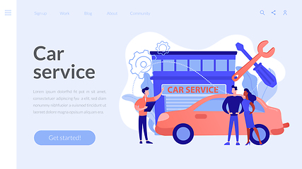 Image showing Car service concept landing page.