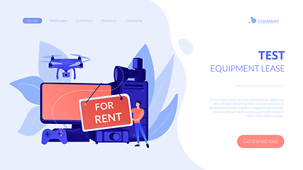 Image showing Renting electronic device concept landing page.