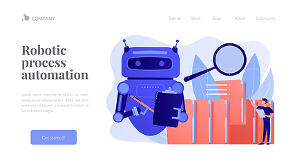 Image showing Robotic process automation concept landing page.