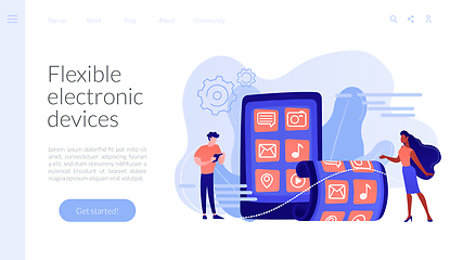 Image showing Foldable smartphone concept landing page.
