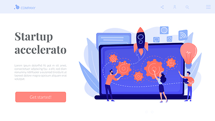 Image showing Startup accelerator concept landing page.