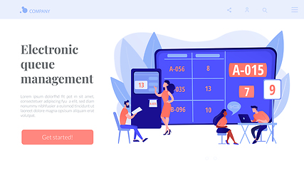 Image showing Electronic queuing system concept landing page