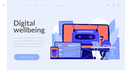 Image showing Digital wellbeing concept landing page.