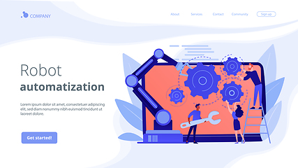 Image showing Collaborative robotics concept landing page.