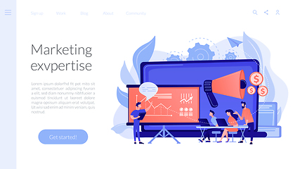 Image showing Marketing meetup concept landing page.