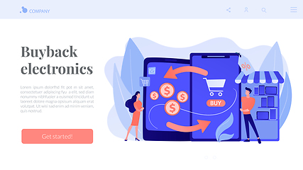 Image showing Mobile device trade-in concept landing page.