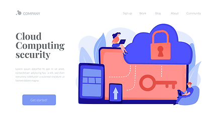 Image showing Cloud computing security concept landing page.