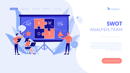 Image showing SWOT analysisconcept landing page.