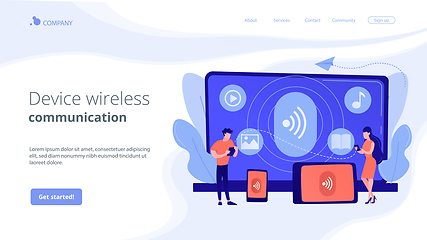 Image showing Bluetooth connection concept landing page.