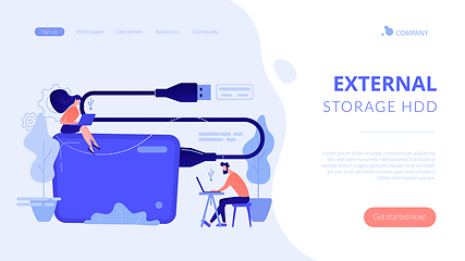 Image showing External hard drive concept landing page.