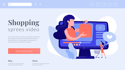 Image showing Shopping sprees video concept landing page.