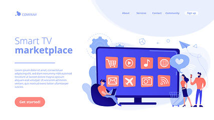 Image showing Smart TV applications concept landing page.