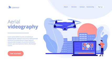 Image showing Aerial videography concept landing page