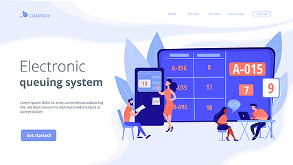 Image showing Electronic queuing system concept landing page