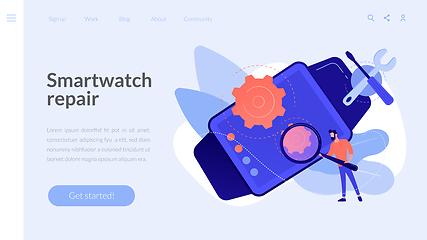 Image showing Mobile device repair concept landing page.
