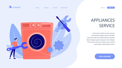 Image showing Repair of household appliances concept landing page.