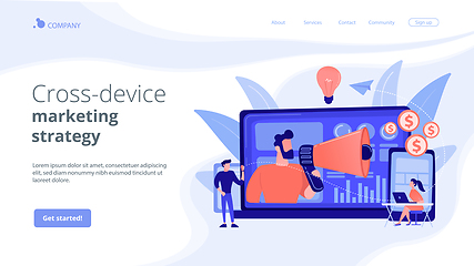 Image showing Cross-device marketing concept landing page.