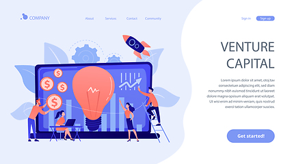 Image showing Venture investment concept landing page.