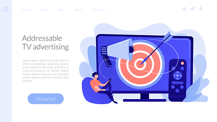 Image showing Addressable TV advertising concept landing page.