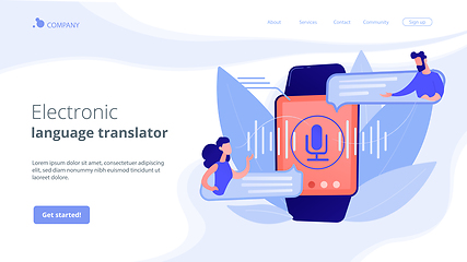 Image showing Digital translator concept landing page.