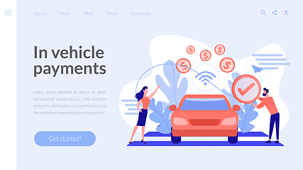 Image showing In vehicle payments concept landing page.